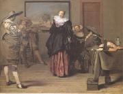 Lambert  Jacobsz The Dancing Lesson (mk05) oil painting artist